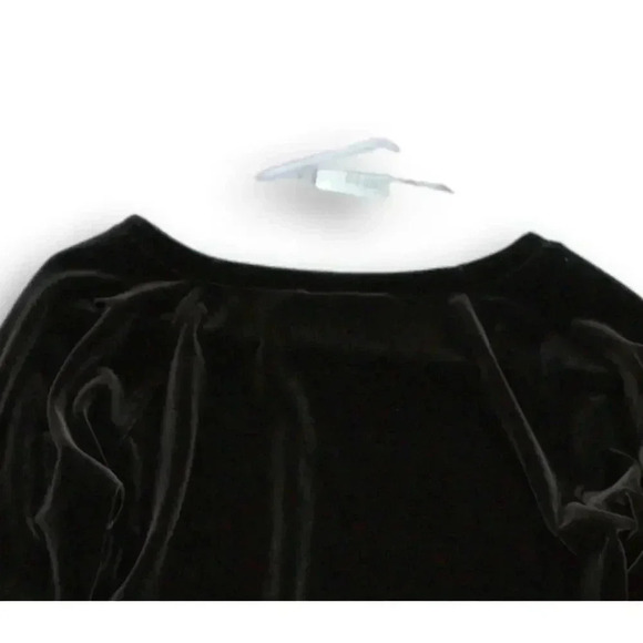 DKNY Womens Chocolate Brown Velvet Long Sleeve Shirt - M - Picture 10 of 12